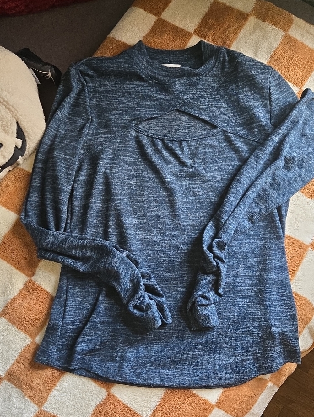 Maurices Men's Heathered Navy Crewneck Sweater